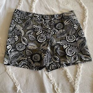 Tropical Leaf Print Linen Blend The Riviera Short Olive Black White Size 14
